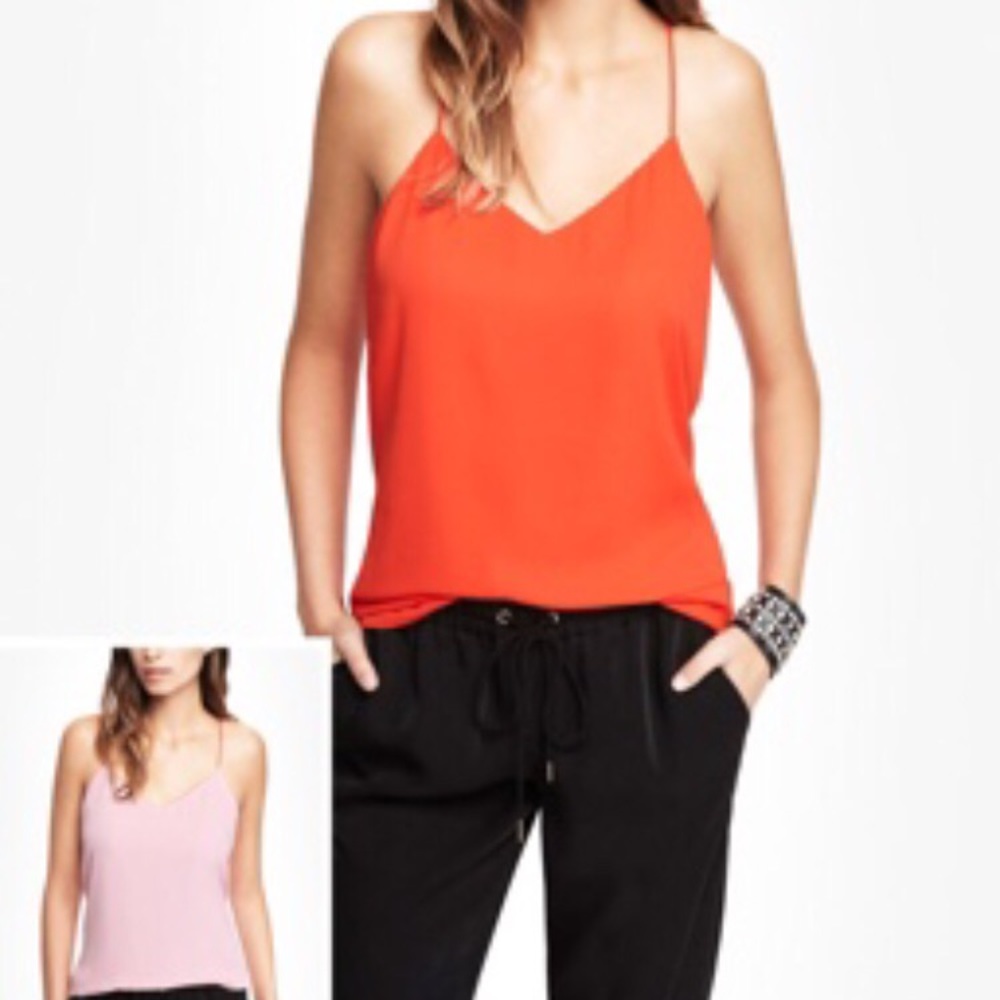 Express reversible orange pink cami barcelona tank